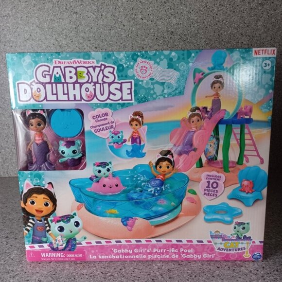Pool Playset Gabby’s Dollhouse Doll Figures Kids Water Toy - Picture 2 of 12